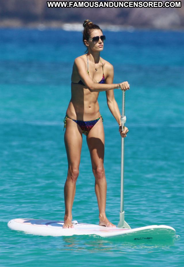 Alessandra Ambrosio Beach Bikini Brunette Beautiful Famous