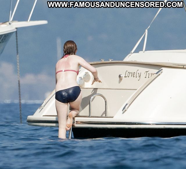 Bonnie Wright Yacht Bikini Showing Tits Famous Actress Horny