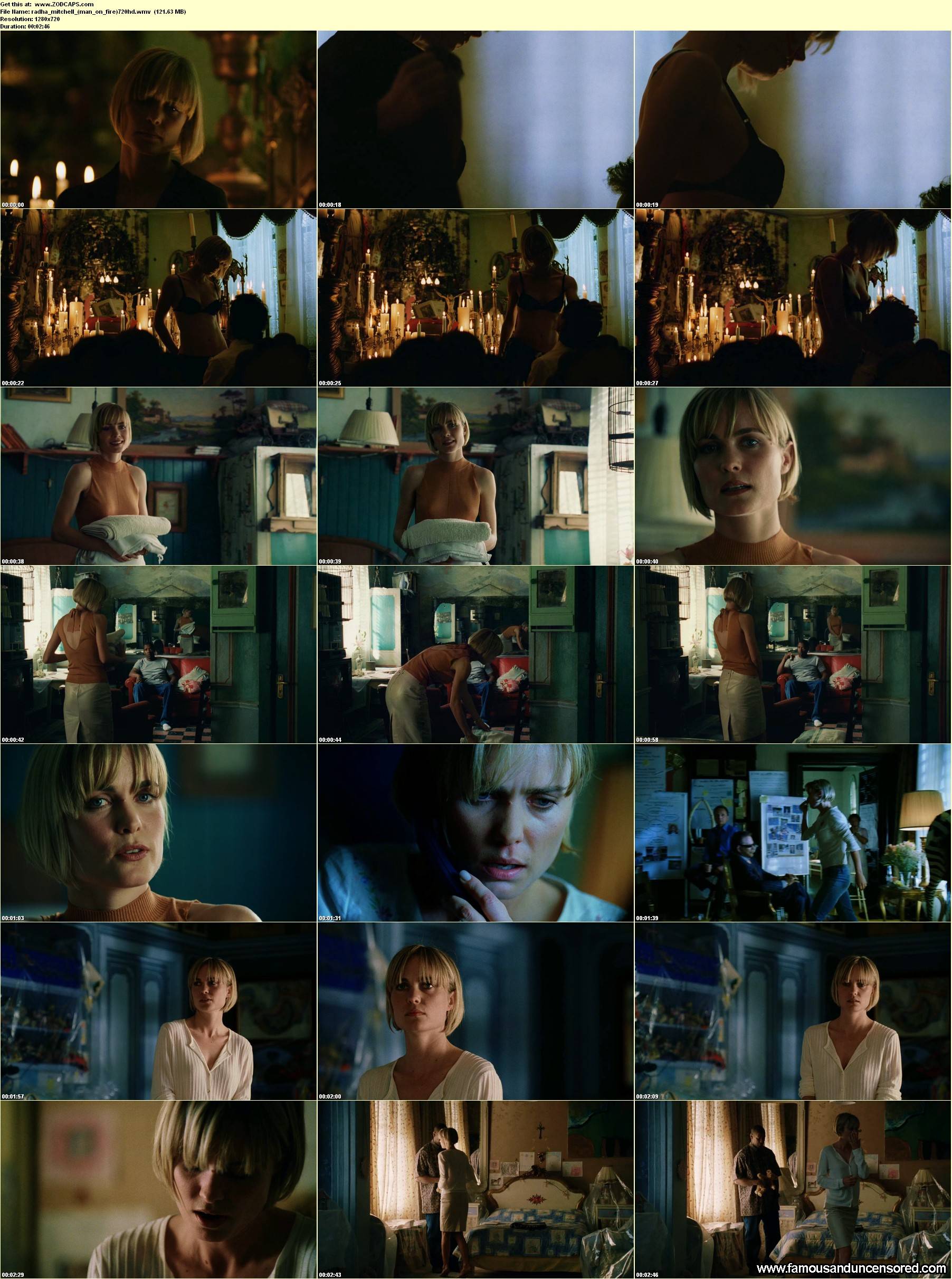 Man On Fire Radha Mitchell Sexy Beautiful Nude Scene Celebrity