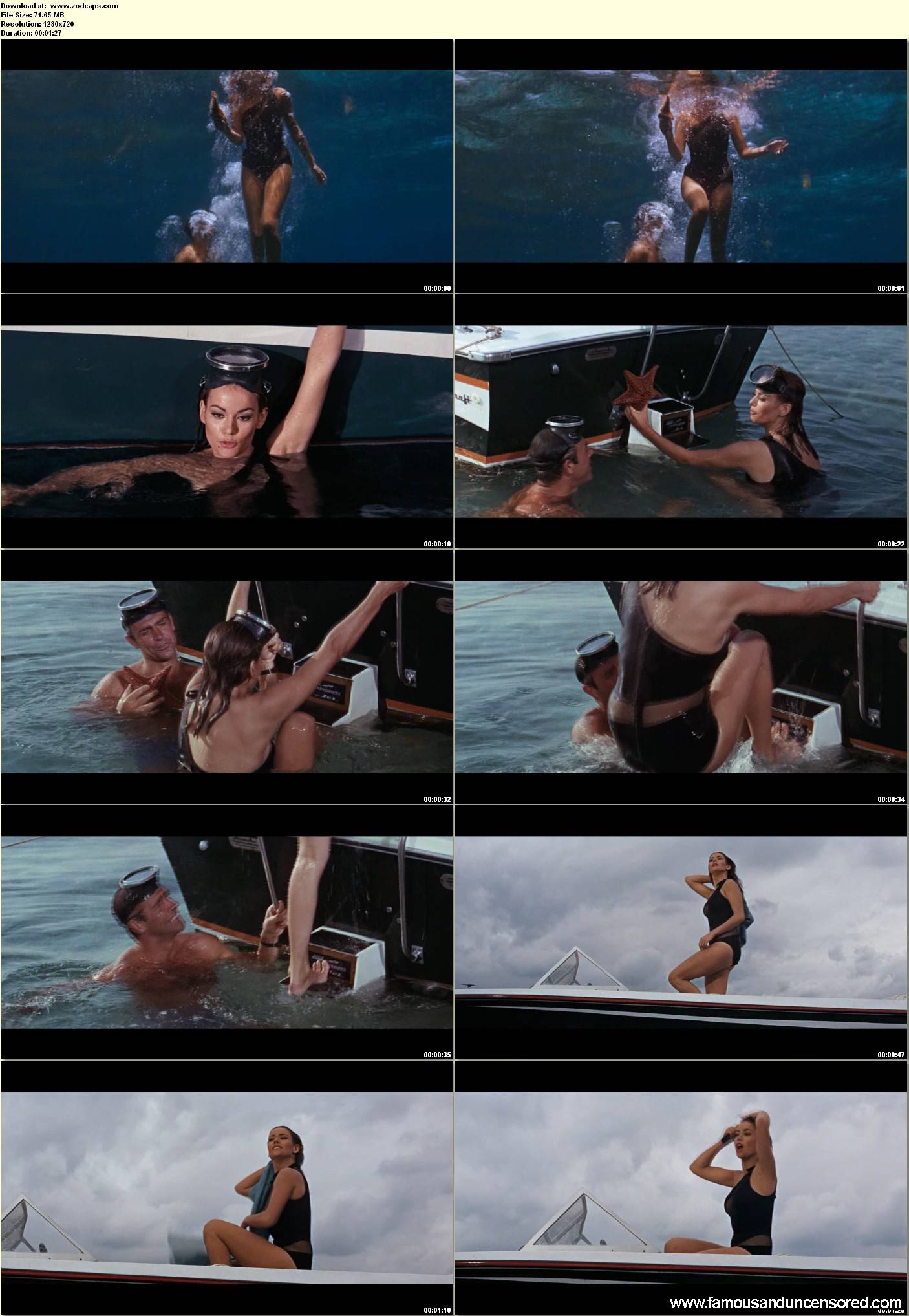 James Bond Thunderball Claudine Auger Nude Scene Celebrity Beautiful Sexy